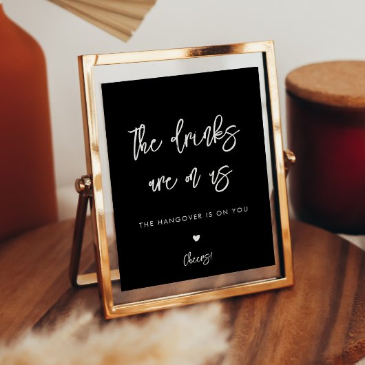 Poster Panneau de la barre ouverte du mariage noir contem