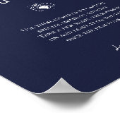 Poster Panneau de la caméra jetable Mariage bleu marine (Coin)