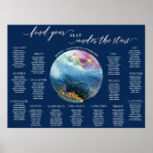 Poster Panneau de la carte d'assise bleu céleste (Devant)