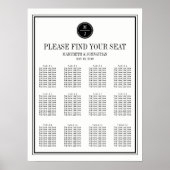 Poster Panneau de la carte de mariage simple et élégante (Devant)