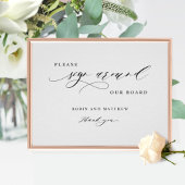 Poster Panneau de la carte des invités élégants "Sign Aro