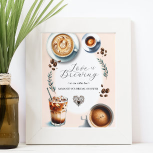 Poster Panneau de la Fête des mariées de la barre de café