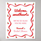 Poster Panneau de la Fête des mariées Retro Cherry de bie (Devant)