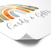 Poster Panneau de la fête du Baby shower arc-en-ciel Boho (Coin)