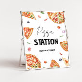 Poster Panneau de la gare de pizza personnalisée