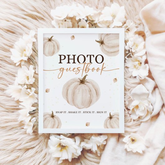 Poster Panneau de la petite table d'anniversaire Citrouil