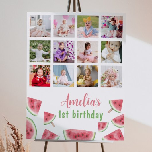 Poster Panneau de la première année photo de la pastèque