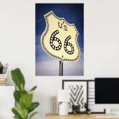 Poster Panneau de la route 66 (Bureau à domicile)
