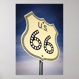 Poster Panneau de la route 66