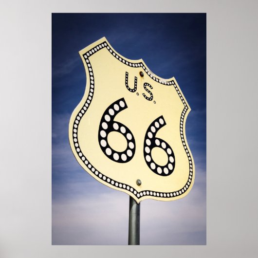 Poster Panneau de la route 66 (Devant)