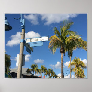 Poster Panneau de la rue Estero Blvd Fort Myers Beach