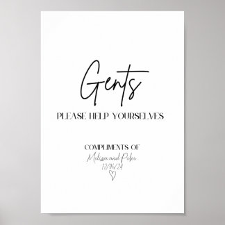 Poster Panneau de la salle de bain Mariage moderne pour h