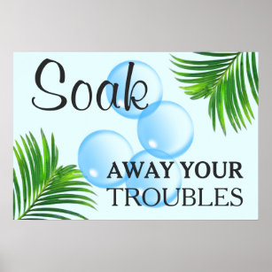 Poster Panneau de la salle de lavage pour motifs tropicau