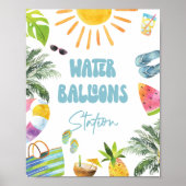 Poster Panneau de la station de ballons d'eau (Devant)