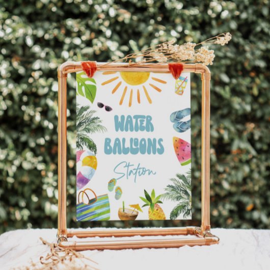 Poster Panneau de la station de ballons d'eau