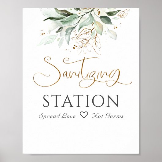 Poster Panneau de la station de désinfection Feuillage de (Devant)