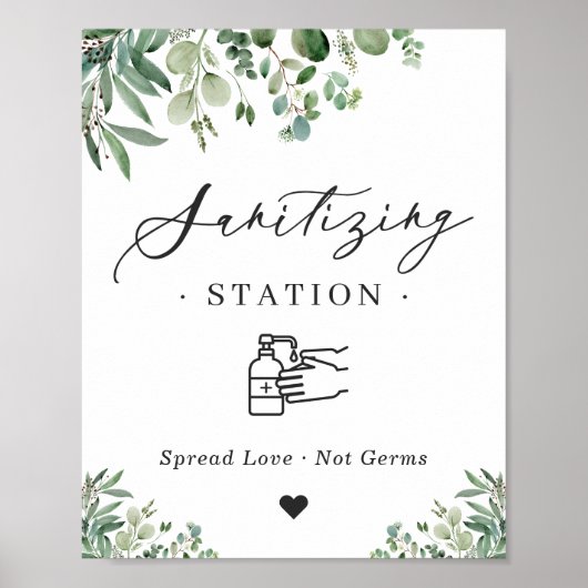 Poster Panneau de la station de désinfection Feuillage Eu (Devant)