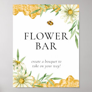 Poster Panneau de la station de fleurs de la ruche