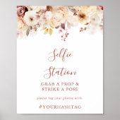 Poster Panneau de la station de Selfie Florale gracieuse  (Devant)