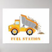 Poster Panneau de la station d'essence du camion de const (Devant)