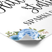 Poster Panneau de la station pailletée bleu boho chic pou (Coin)