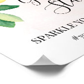 Poster Panneau de la Station Pailletée Citrons Rose pour (Coin)