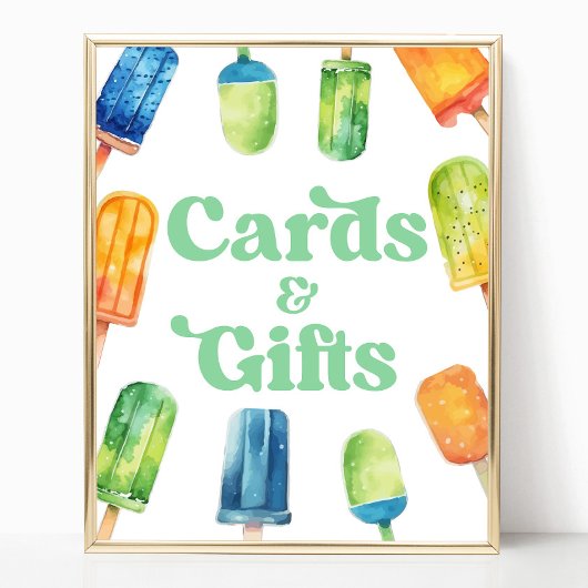 Poster Panneau de la Table Blue Green Popsicle
