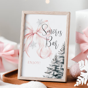 Poster Panneau de la table Bow Smores Rose Winter