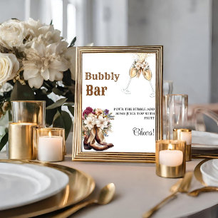 Poster Panneau de la table Bubbly Bar Cowboy Ouest