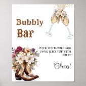 Poster Panneau de la table Bubbly Bar Cowboy Ouest (Devant)