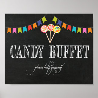 Poster Panneau de la table Buffet Candy - 8x10- Panneau d