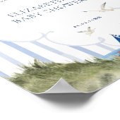 Poster Panneau de la table cadeau Baby shower nautique (Coin)