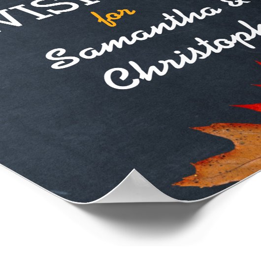 Poster Panneau de la table cadeau Mariage Chalkboard Feui (Coin)