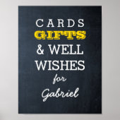 Poster Panneau de la table cadeau or Chalkboard (Devant)