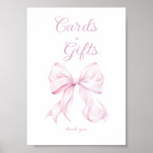 Poster Panneau de la table Cartes et Cadeaux Rose Bow (Devant)