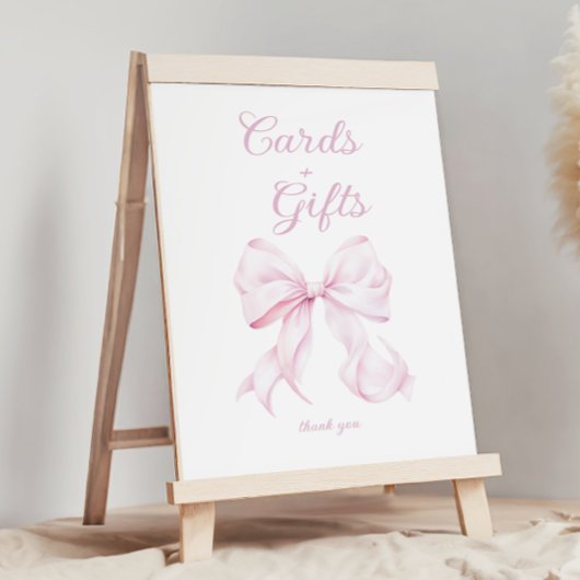 Poster Panneau de la table Cartes et Cadeaux Rose Bow