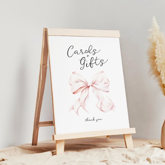 Poster Panneau de la table Cartes et Cadeaux Rose Bow