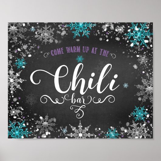 Poster Panneau de la table Chili Bar Party Snowflats d'hi (Devant)