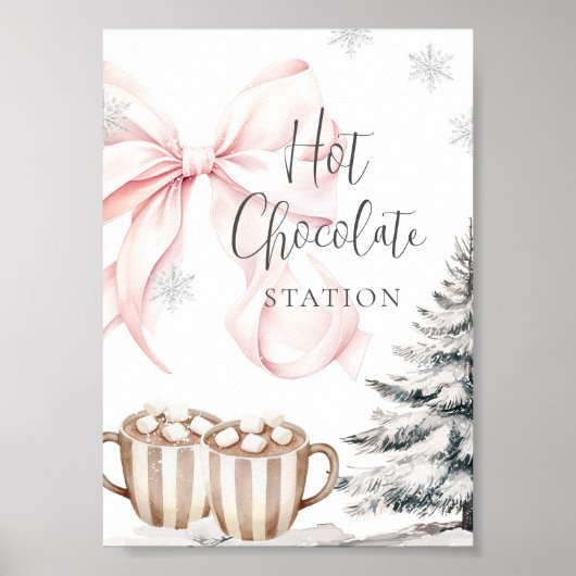 Poster Panneau de la Table Chocolat Chocolat Chaud Bow d' (Devant)