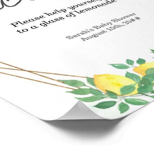 Poster Panneau de la table Citrus Lemonade (Coin)