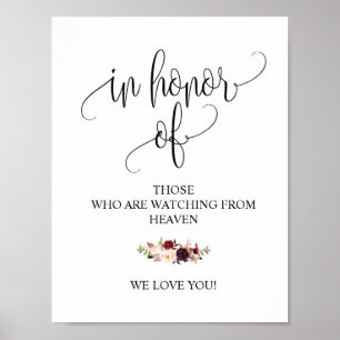 Poster Panneau de la table commémorative du Mariage de ca