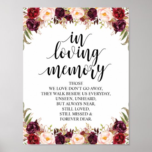 Poster Panneau de la table commémorative du Mariage de ca (Devant)