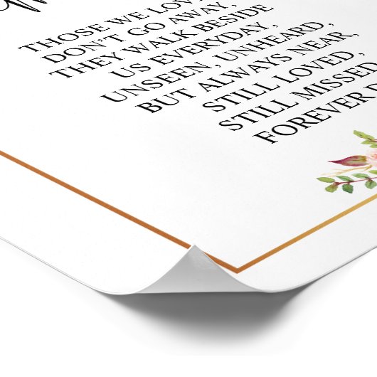 Poster Panneau de la table commémorative Mariage en mémoi (Coin)