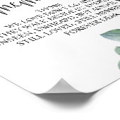 Poster Panneau de la table commémorative Mariage en mémoi (Coin)