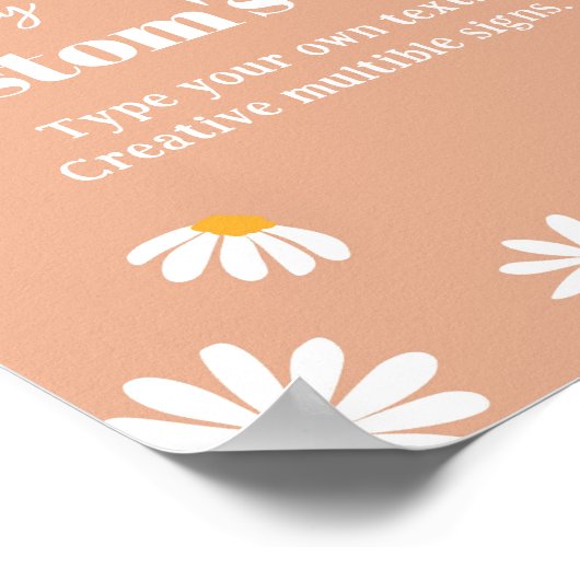 Poster Panneau de la table d'anniversaire Boho Daisy (Coin)