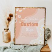 Poster Panneau de la table d'anniversaire Boho Daisy supe