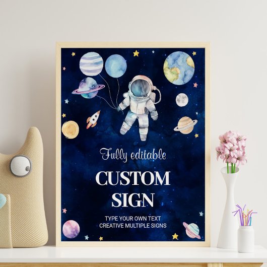 Poster Panneau de la table d'anniversaire de la Galaxie s