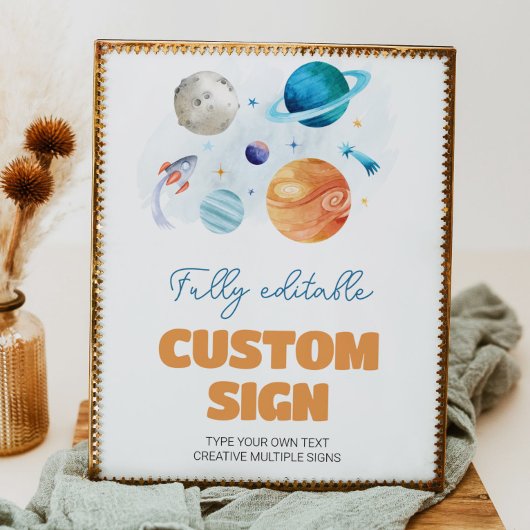 Poster Panneau de la table d'anniversaire de la Galaxie s