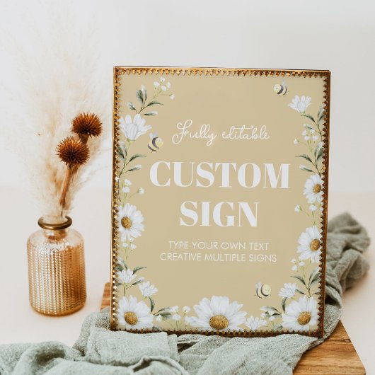 Poster Panneau de la table d'anniversaire de l'abeille vi