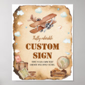 Poster Panneau de la table d'anniversaire de l'avion vint (Devant)